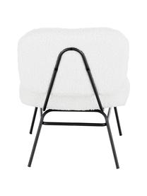 Silla tapizada en borreguillo Malte, Tapizado: poliéster (borreguillo) A, Patas: metal con pintura en polv, Borreguillo blanco crema, An 58 x F 71 cm