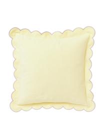 Funda de cojín de algodón con dobladillo Atina, 100% algodón

El material utilizado para este producto ha sido probado contra sustancias nocivas y está certificado según el STANDARD 100 por OEKO-TEX®, 4265CIT, CITEVE., Amarillo pastel, An 45 x L 45 cm