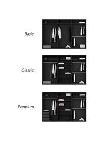 Armoire modulaire noire Leon, largeur 300 cm, plusieurs variantes, Noir, Basic Interior, hauteur 200 cm