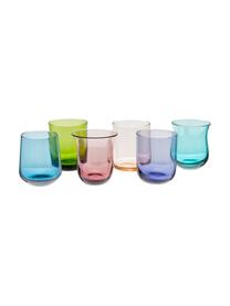 Ručne fúkaný pohár v rôznych farbách a tvaroch Diseguale, 6 ks, Fúkané sklo, Viac farieb, Ø 6 x V 6 cm, 90 ml