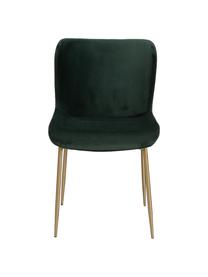 Fluwelen gestoffeerde stoel Tess in groen, Bekleding: fluweel (polyester) Met 3, Poten: metaal, gepoedercoat, Fluweel groen, goudkleurig, B 49 x H 84 cm
