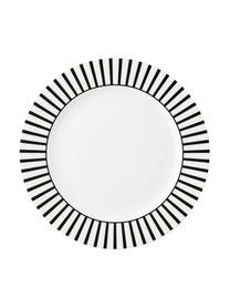 Platos postre Ceres Loft, 4 uds., Porcelana, Blanco, negro, Ø 21 x Al 2 cm