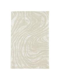 Alfombra artesanal texturizada de pelo corto Winola, Parte superior: 51% viscosa, 49% lana, Beige, An 80 x L 150 cm (Tamaño XS)