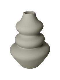 Jarrón con forma orgánica de diseño Thena, Gres, Gris, Ø 15 x Al 20 cm