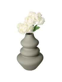 Vase design de forme organique Thena, Grès cérame, Gris, Ø 15 x haut. 20 cm