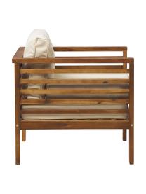 Sillón con cojines de asiento Bo, Tapizado: poliéster (resistente a l, Estructura: madera de acacia maciza a, Madera oscura, beige, An 72 x Al 64 cm