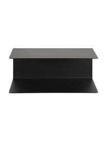 Ścienny stolik nocny z metalu Neptun, 2 szt., Metal malowany proszkowo, Czarny, S 35 x W 14 cm
