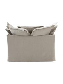 Leinen-Loungesessel Gardanne, Bezug: 100 % Leinen Der hochwert, Gestell: Sperrholz, Kiefernholz, Leinen Grau, B 114 x T 89 cm