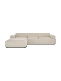Cord-Ecksofa Melva (4-Sitzer), Bezug: Cord (92% Polyester, 8% P, Gestell: Massives Kiefernholz, FSC, Füße: Kunststoff, Cord Beige, B 319 x T 196 cm, Eckteil links