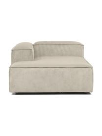 Méridienne modulable en velours côtelé Lennon, Velours côtelé beige, larg. 119 x prof. 180 cm, dossier à droite
