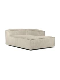Méridienne modulable en velours côtelé Lennon, Velours côtelé beige, larg. 119 x prof. 180 cm, dossier à droite