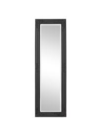 Eckiger Wandspiegel Miro mit schwarzem Paulowniaholzrahmen, Rahmen: Paulowniaholz, beschichte, Spiegelfläche: Spiegelglas, Schwarz, B 42 x H 132 cm