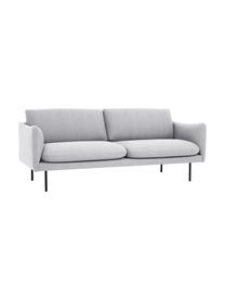Canapé 2 places avec pieds en métal Moby, Tissu gris clair, larg. 170 x prof. 95 cm