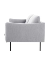 Divano 2 posti con piedini in metallo Moby, Rivestimento: poliestere Con 60.000 cic, Struttura: legno di pino massiccio, , Piedini: metallo verniciato a polv, Tessuto grigio chiaro, Larg. 170 x Prof. 95 cm