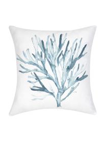 Katoenen kussenhoes Asteroidea met print in aquarellook, 100% katoen, Blauw, wit, B 40 x L 40 cm