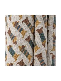 Manta con borlas Charlie, 61% algodón, 31% poliéster, 8% viscosa, Beige, multicolor, An 130 x L 160 cm