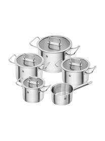 Kochtopf-Set Pro aus Edelstahl, 5-tlg., Deckel: Glas, Edelstahl, Silberfarben, Set mit verschiedenen Größen