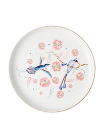 Assiettes plates Flamboyant, 4 élém., Porcelaine, Multicolore avec bordure dorée, Ø 26 x haut. 3 cm