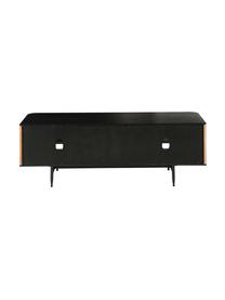 Design-TV-Konsole Linea mit Eichenholzfurnier, Korpus: Mitteldichte Holzfaserpla, Füße: Metall, lackiert, Schwarz, Eichenholz, B 130 x H 43 cm