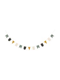 Guirnalda de algodón ecológico Hip Hip Hurra, 300 cm, 100% algodón ecológico con certificado GOTS, Verde, beige, amarillo, negro, L 300 x Al 15 cm