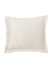 Katoenensatijnen kussenhoes Margot met bloemenprint, Weeftechniek: satijn Draaddichtheid 210, Beige, B 60 x L 70 cm