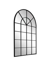 Wandspiegel Clarita in Fensteroptik mit schwarzem Metallrahmen, Rahmen: Metall, pulverbeschichtet, Rückseite: Mitteldichte Holzfaserpla, Spiegelfläche: Spiegelglas, Schwarz, B 60 x H 90 cm