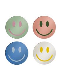 Posavasos de vidrio Smile, 4 uds., Vidrio, Multicolor, Ø 10 cm