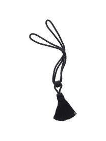 Cravatta per tende con nappina Manon 2 pz, 100% cotone, Nero, Larg. 80 cm