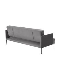 Samt-Schlafsofa Fluente (3-Sitzer), Bezug: Samt (Hochwertiger Polyes, Gestell: Massives Kiefernholz, FSC, Füße: Metall, pulverbeschichtet, Samt Hellgrau, B 220 x H 86 cm