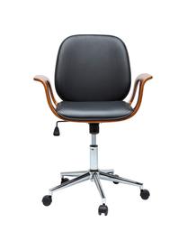 Krzesło biurowe ze sztucznej skóry Patron, obrotowe, Tapicerka: poliuretan, Nogi: metal malowany proszkowo, Brązowy, czarny, S 67 x G 56 cm