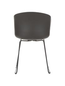 Kunststoff-Armlehnstühle Bogart mit Sitzkissen, 2 Stück, Sitzschale: Kunststoff, Bezug: Polyester, Beine: Metall, lackiert, Schwarz, B 51 x T 52 cm
