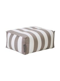 Zewnętrzna poduszka podłogowa Korfu, Tapicerka: 100% polipropylen, powlek, Taupe, biały, S 65 x W 35 cm