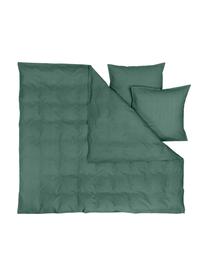 Pościel z bawełny z efektem sprania Arlene, Ciemny zielony, 240 x 220 cm + 2 poduszki 80 x 80 cm