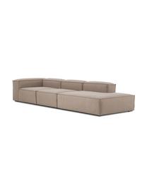 Méridienne modulable XL Lennon, Tissu brun, larg. 357 x prof. 119 cm, dossier à droite