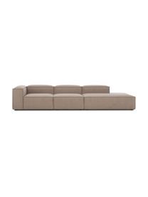 Méridienne modulable XL Lennon, Tissu brun, larg. 357 x prof. 119 cm, dossier à droite