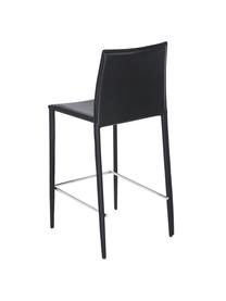Kožená pultová stolička Boréalys, 2 ks, Koža čierna, Š 44 x V 98 cm
