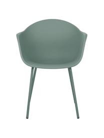 Židle s područkami s kovovými nohami Claire, Zelená, Š 60 cm, H 54 cm