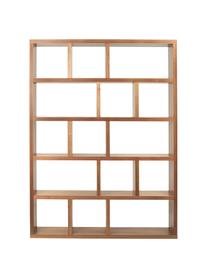 Libreria grande con finitura in legno di noce Portlyn, Rivestimento: pannello di fibra a media, Legno di noce, Larg. 150 x Alt. 198 cm