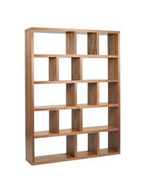 Libreria grande con finitura in legno di noce Portlyn, Rivestimento: pannello di fibra a media, Legno di noce, Larg. 150 x Alt. 198 cm