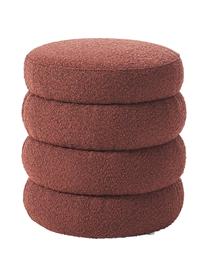 Tabouret en tissu bouclé Alto, Tissu bouclé rouge rouille, Ø 42 x haut. 47 cm