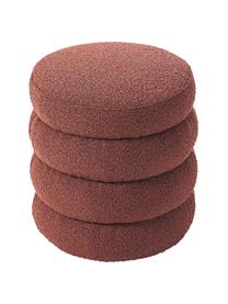 Tabouret en tissu bouclé Alto, Tissu bouclé rouge rouille, Ø 42 x haut. 47 cm