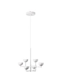 Grote LED hanglamp Paula in mat wit, Baldakijn: gepoedercoat metaal, Wit, B 55 x H 49 cm