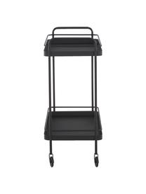 Metalen barcart Barclay, Ruw gelakt metaal, Zwart, B 62 x H 79 cm