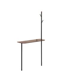 Wandgarderobe Marcolina, Ablagefläche: Mitteldichte Holzfaserpla, Gestell: Metall, pulverbeschichtet, Holz, Schwarz, B 80 x H 160 cm