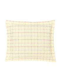 Geruite seersucker kussensloop Leonita, Weeftechniek: Seersucker Draaddichtheid, Geel, lila, B 60 x L 70 cm