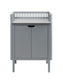 Houten aankleedcommode Classic met deuren, Beukenhout, rubberhout, gelakt MDF met VOC-vrije verf, Grijs, B 75 x H 102 cm