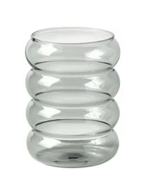 Mundgeblasene Wassergläser Bubbly, 4er-Set, Borosilikatglas, Blau, Grau, Gelb, Grün, Ø 8 x H 10 cm