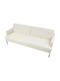 Sofa rozkładana Teddy Fluente (3-osobowa), Tapicerka: Teddy (100% poliester) Dz, Tapicerka: wyściółka z pianki na zaw, Stelaż: lite drewno sosnowe z cer, Nogi: metal malowany proszkowo, Kremowobiały Teddy, S 220 x W 86 cm