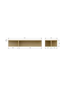 Moderne salontafel Angle, MDF met eikenhoutfineer, Licht hout, B 135 x H 27 cm