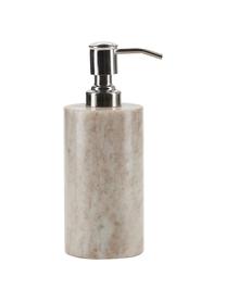 Dispenser sapone in marmo Jona, Contenitore: marmo, Beige, argentato, Ø 7 x Alt. 18 cm